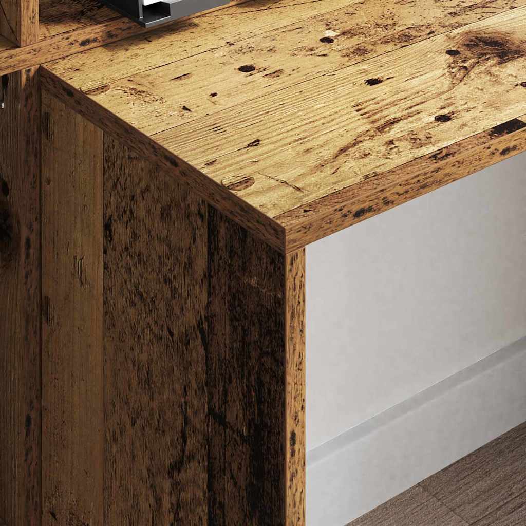 Bord med hylde Gammelt træ 138,5 x 55 x 143 cm Konstrueret træ