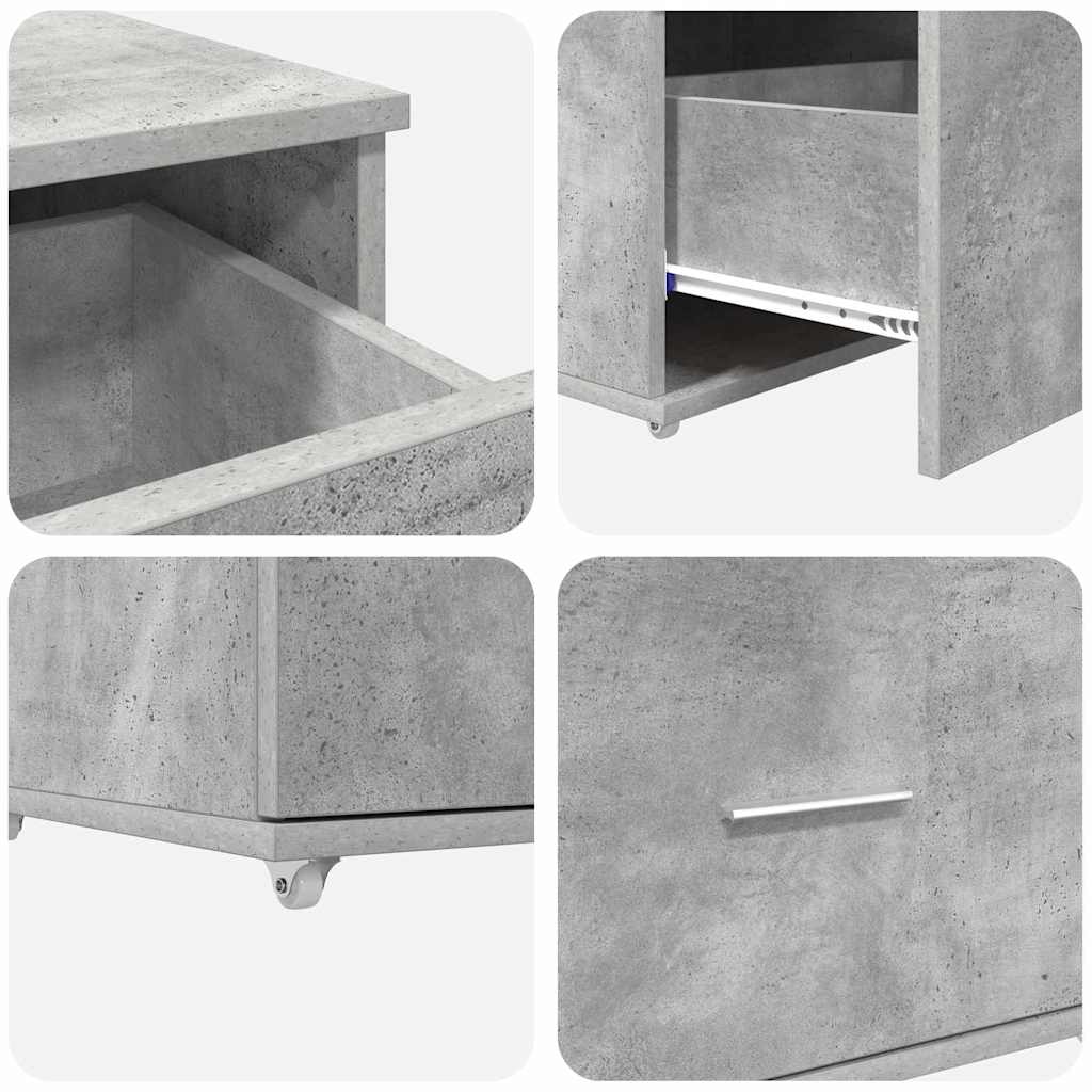 Bord Beton Grå Konstrueret træ 131,5 x 50 x 106,5 cm