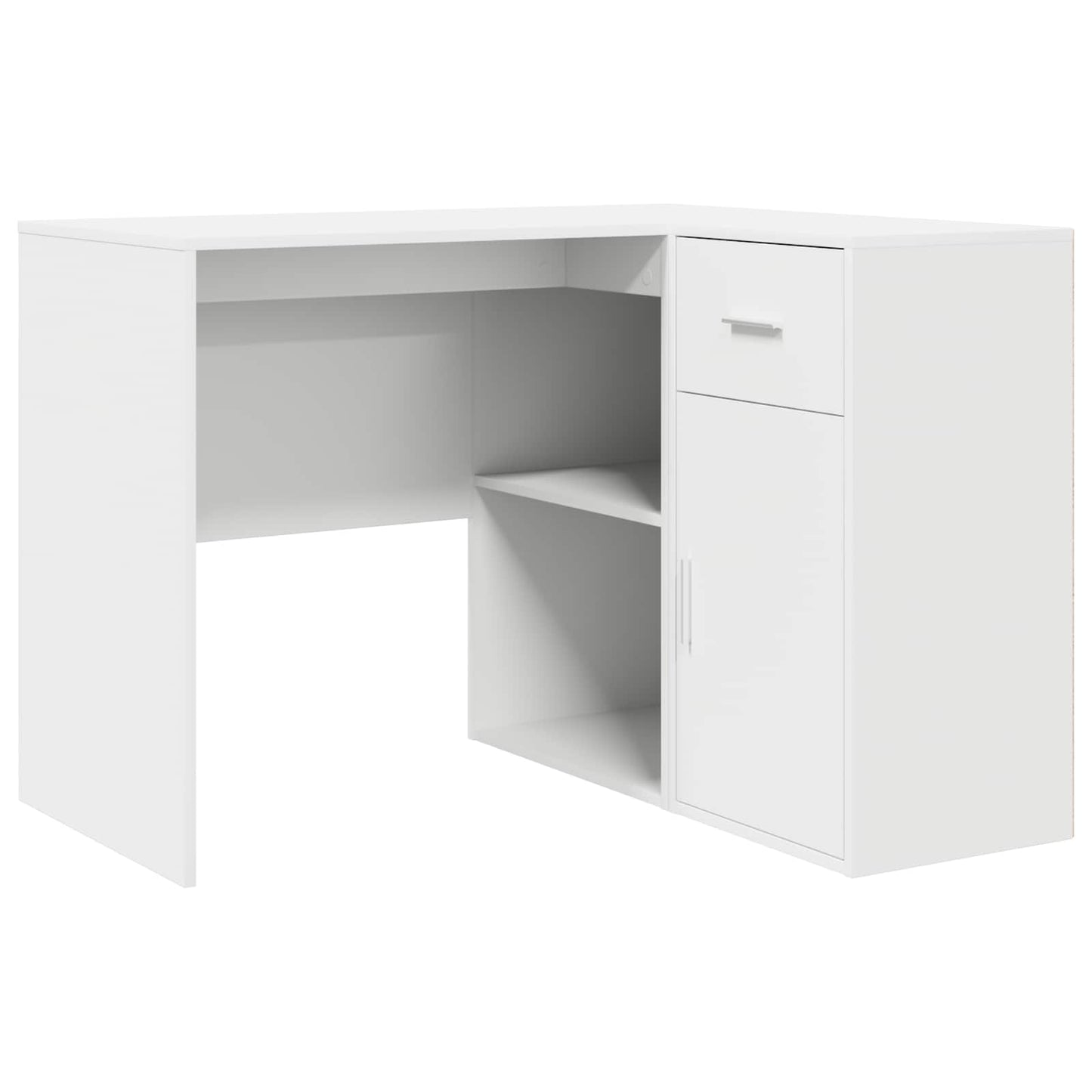 Hjørneskrivebord med skuffe med hylde Hvid 102 x 88 x 75 cm