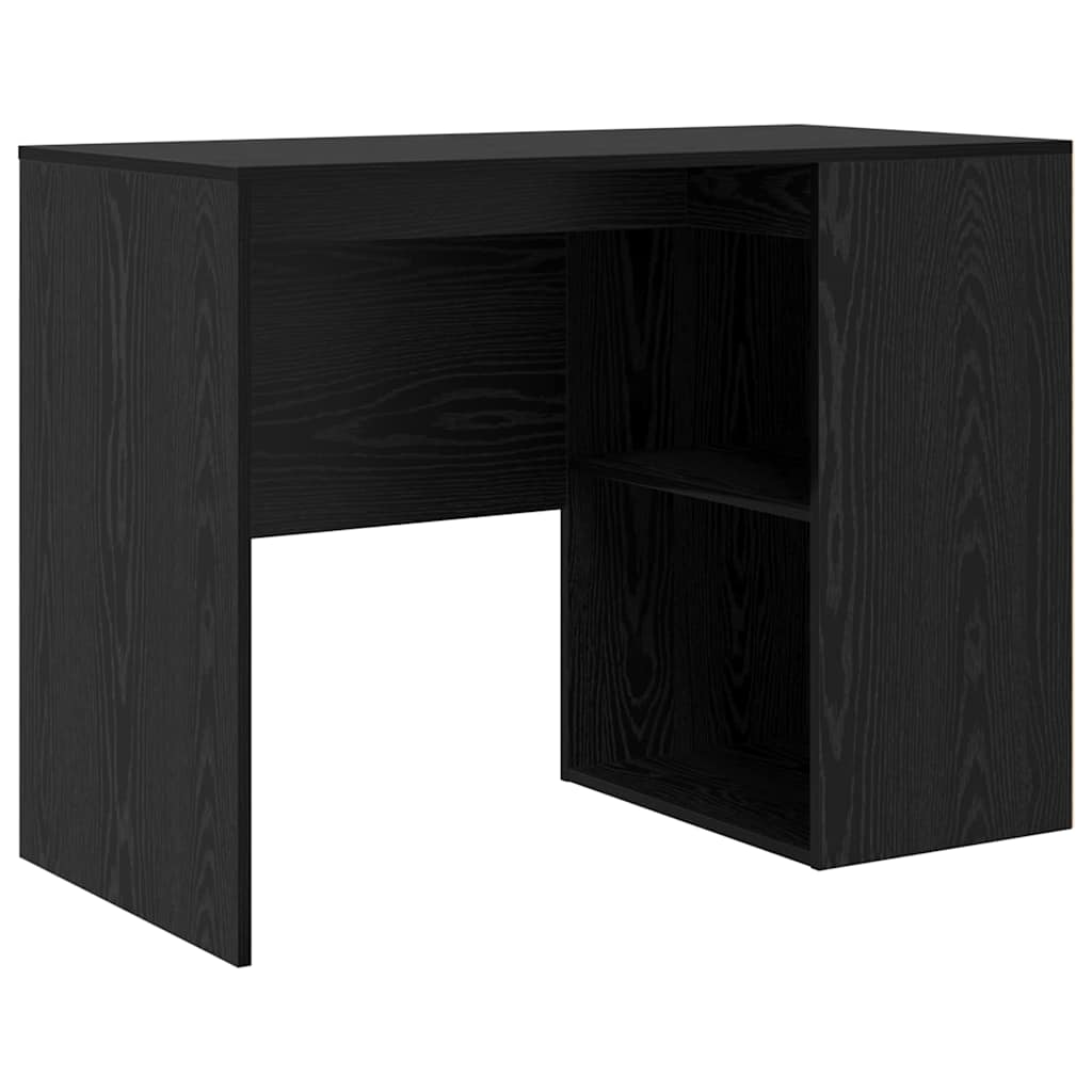 Hjørneskrivebord med skuffe med hylde Sort eg 102 x 88 x 75 cm