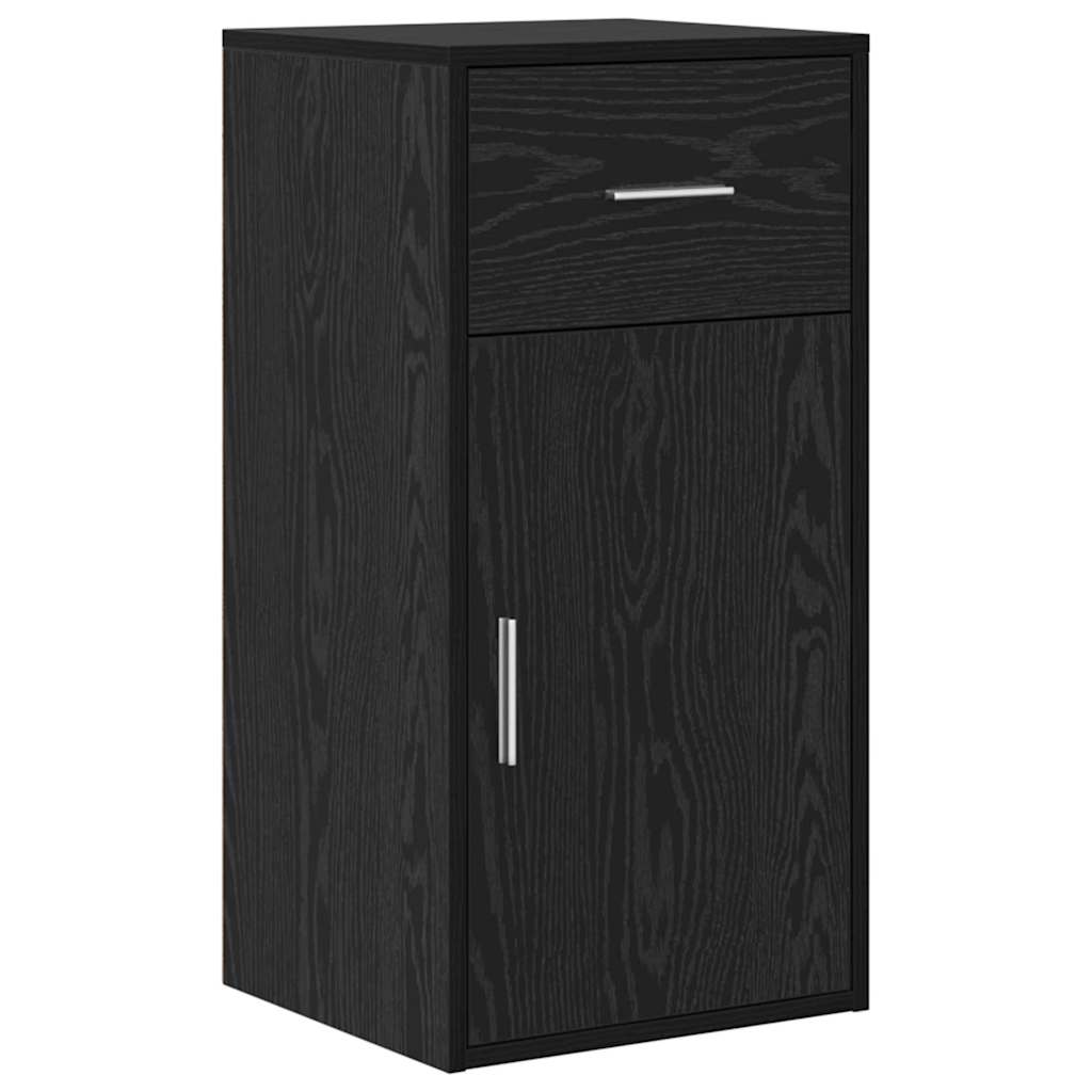 Hjørneskrivebord med skuffe med hylde Sort eg 102 x 88 x 75 cm