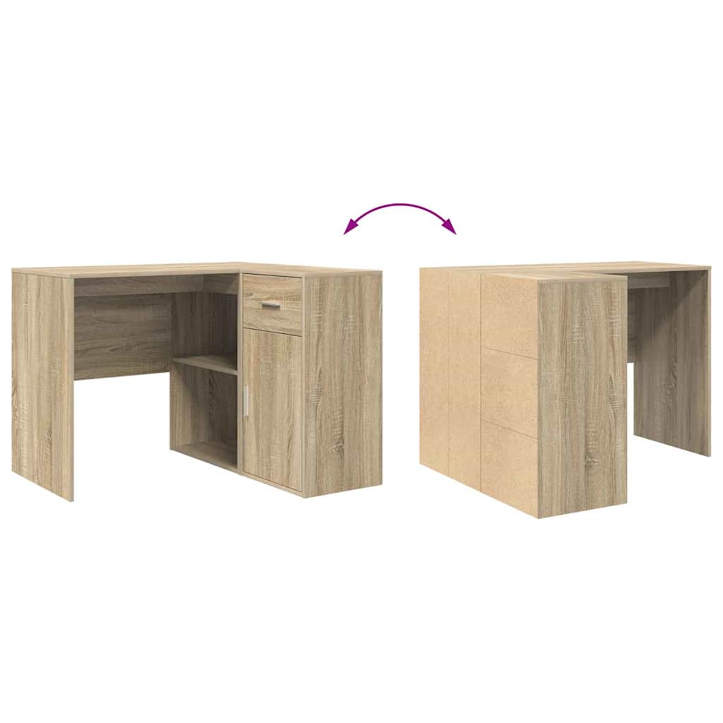 Hjørneskrivebord med skuffe med dør Sonoma eg 102 x 88 x 75 cm