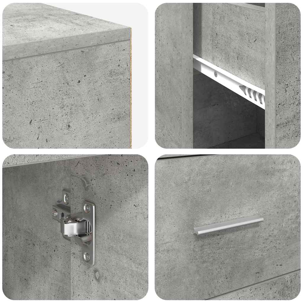 Hjørneskrivebord med skuffe med dør Beton Grå 102 x 88 x 75 cm