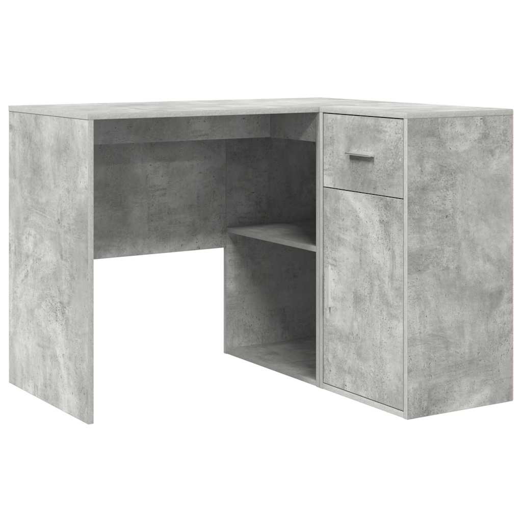Hjørneskrivebord med skuffe med dør Beton Grå 102 x 88 x 75 cm