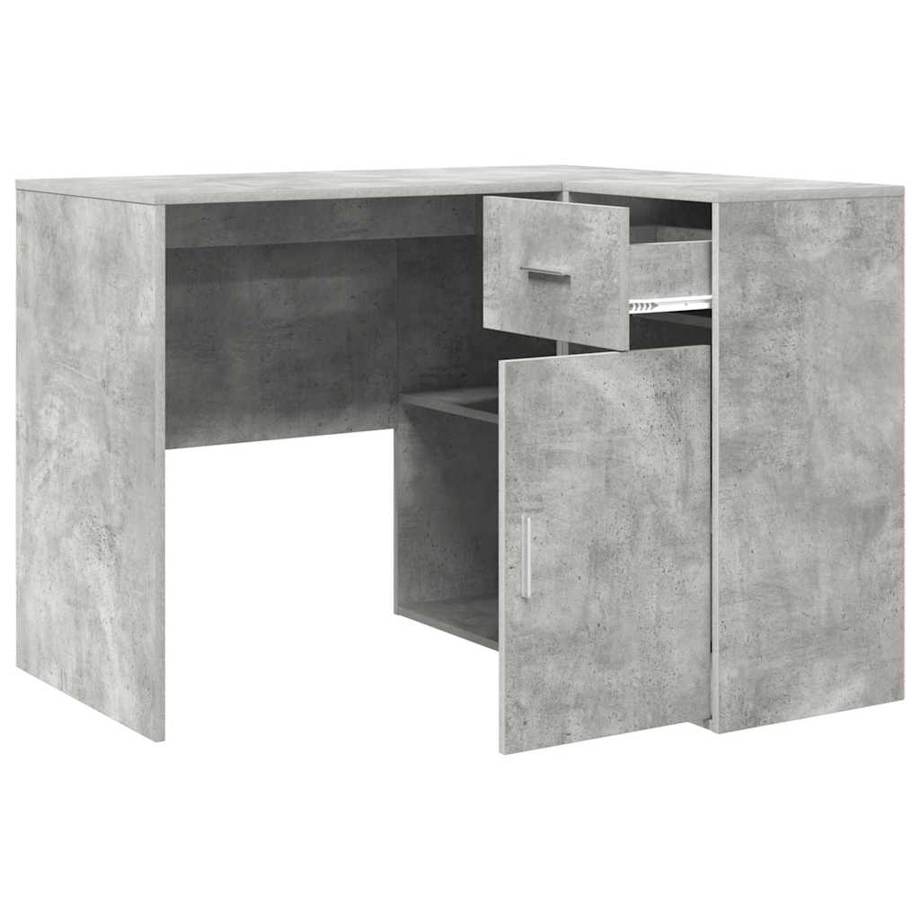 Hjørneskrivebord med skuffe med dør Beton Grå 102 x 88 x 75 cm