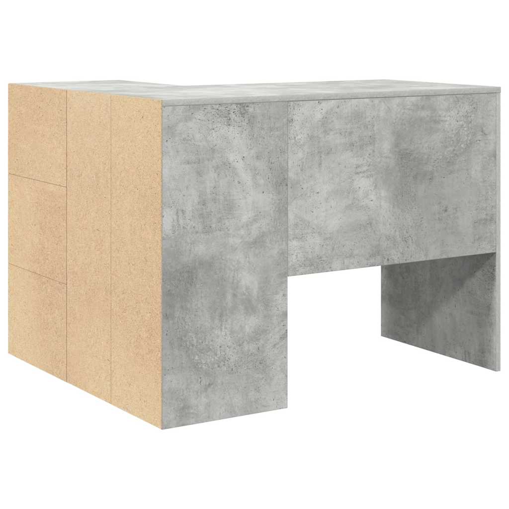 Hjørneskrivebord med skuffe med dør Beton Grå 102 x 88 x 75 cm