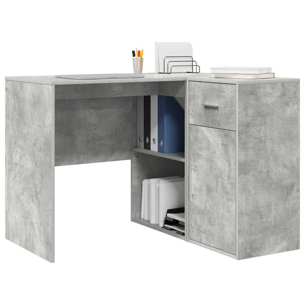 Hjørneskrivebord med skuffe med dør Beton Grå 102 x 88 x 75 cm