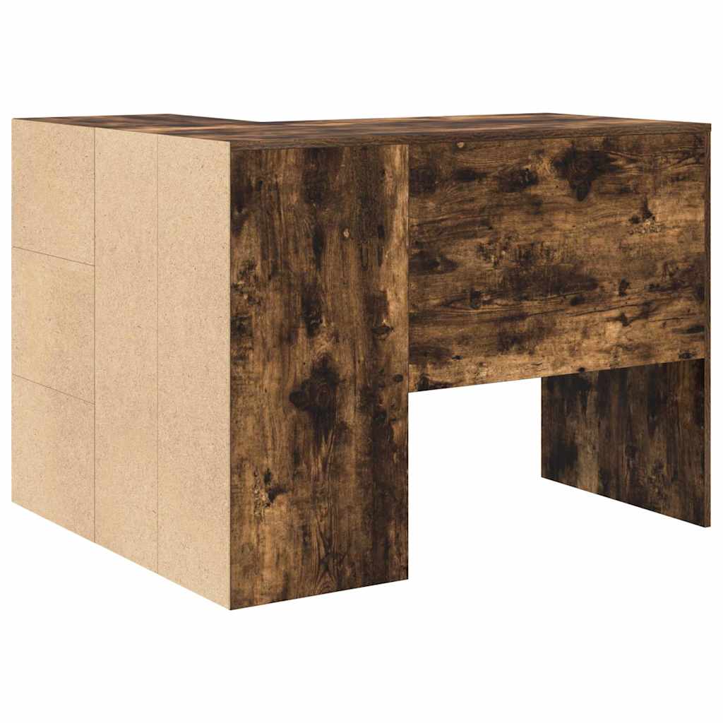 Hjørneskrivebord med skuffe med hylde Røget eg 102 x 88 x 75 cm