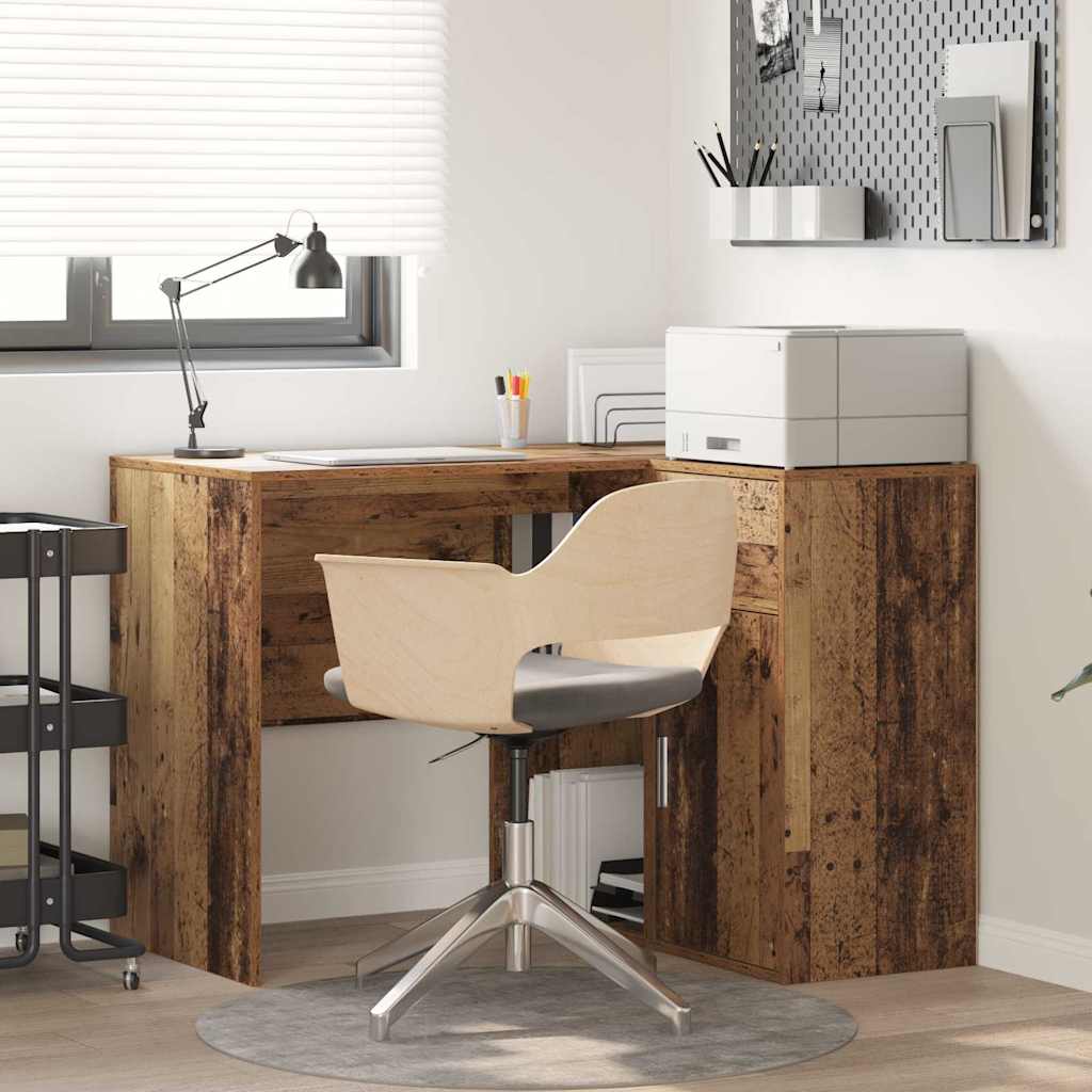 Hjørneskrivebord med skuffe Gammelt træ 102 x 88 x 75 cm
