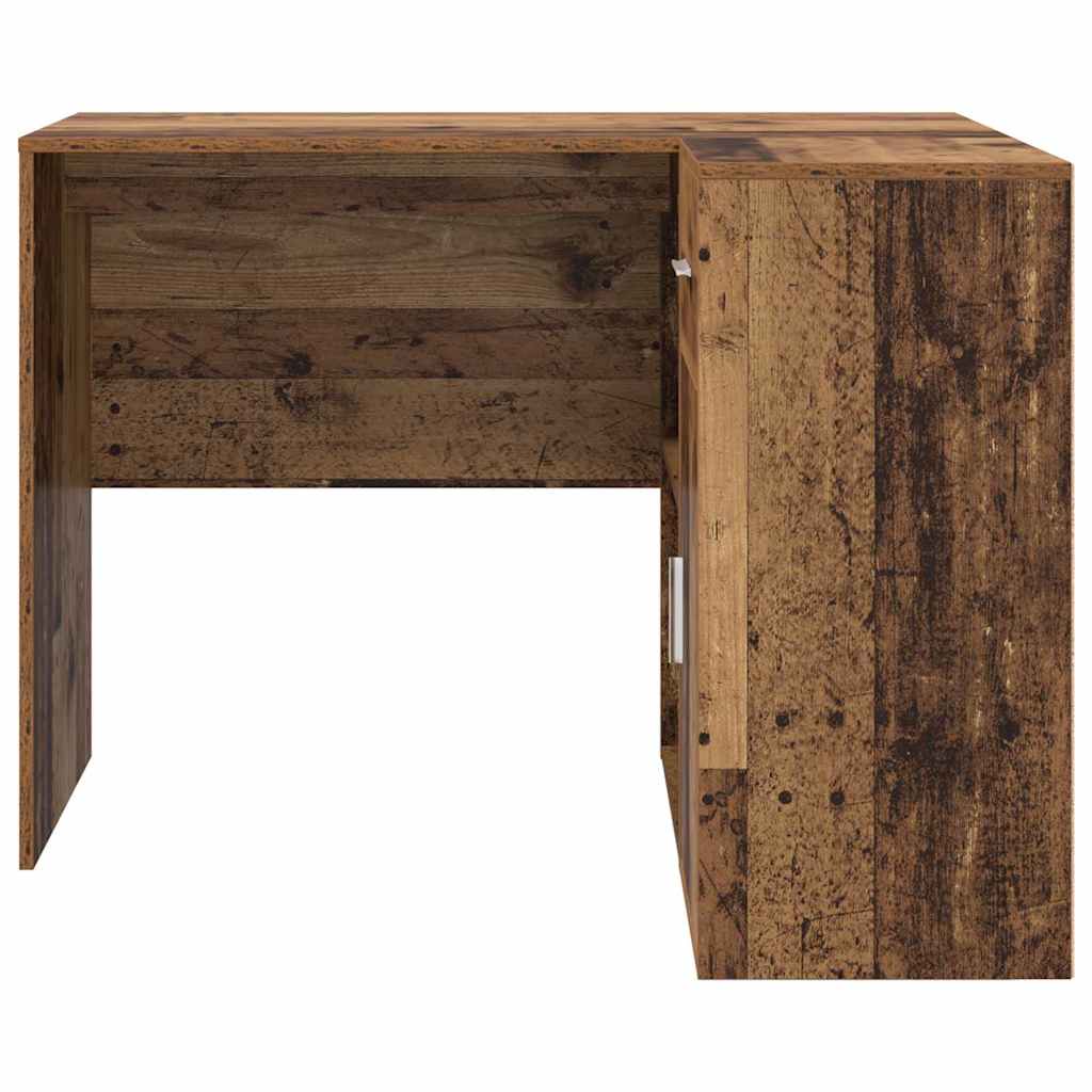 Hjørneskrivebord med skuffe Gammelt træ 102 x 88 x 75 cm