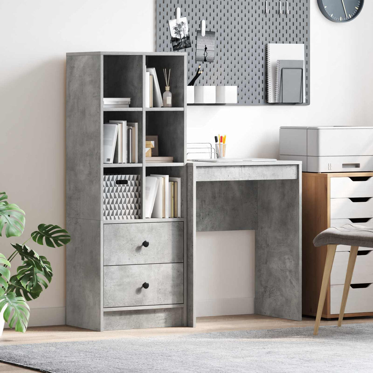 Bord Beton Grå 105,5 x 34 x 127 cm 2 stk.