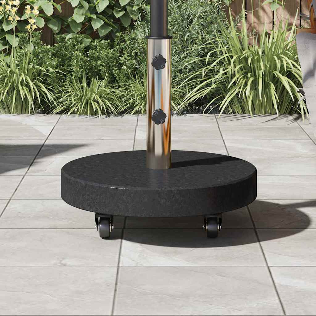 Parasolfod 30kg Sort Granit og Rustfrit Stål Rund