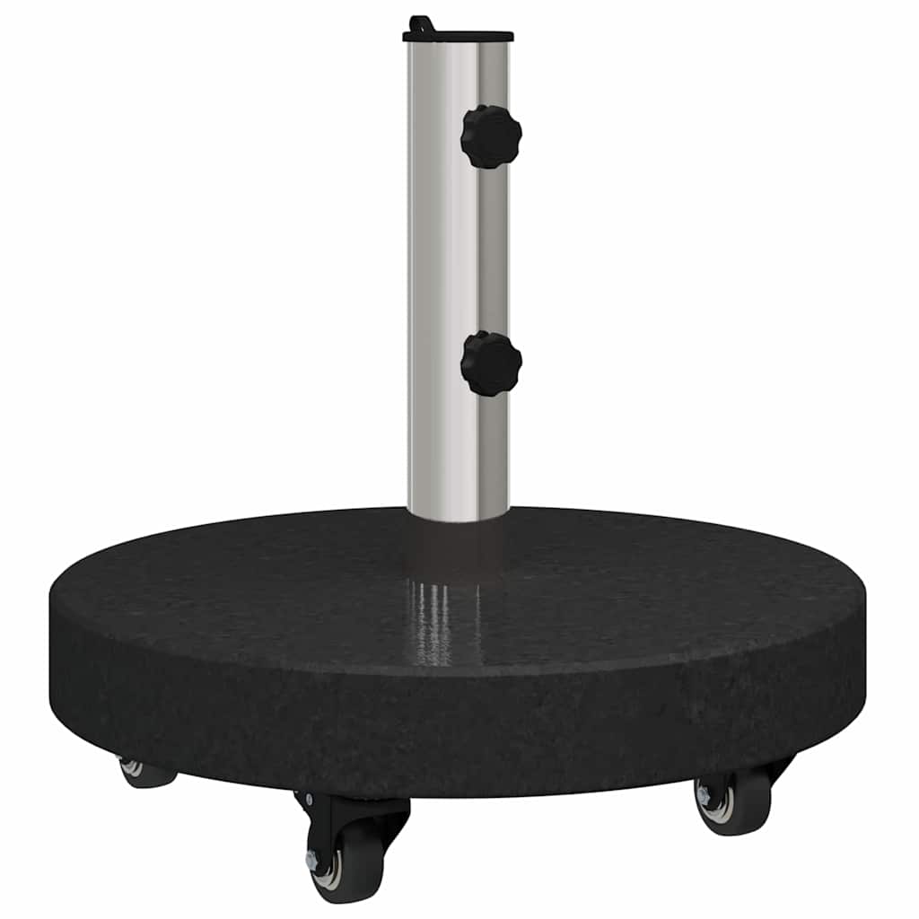 Parasolfod 30kg Sort Granit og Rustfrit Stål Rund