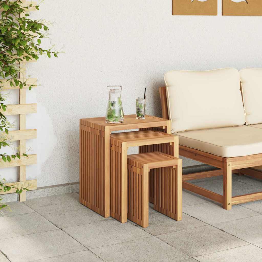 Have Side Bord 3 stk. Brun 33 x 44,5 x 51 cm Massiv Teaktræ