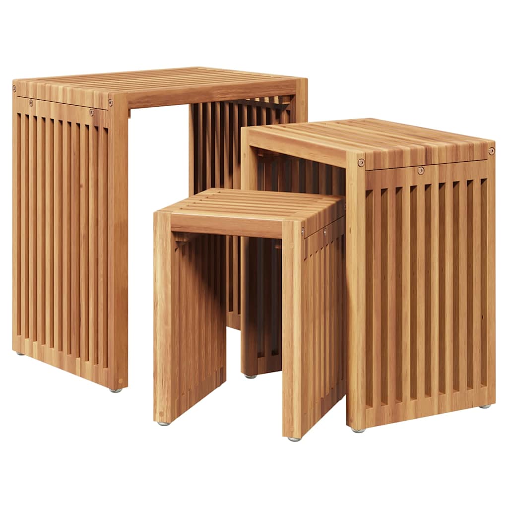 Have Side Bord 3 stk. Brun 33 x 44,5 x 51 cm Massiv Teaktræ