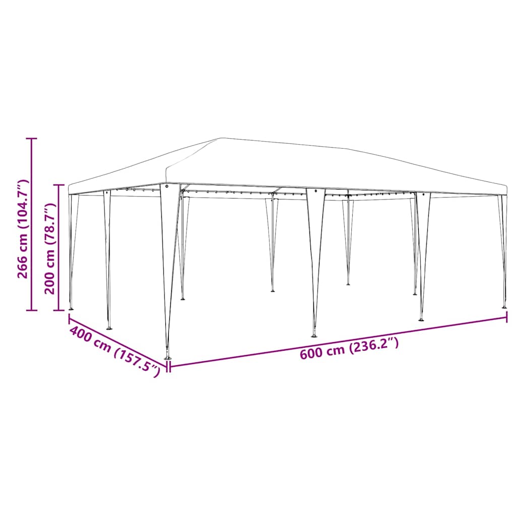 Party Tent Blå 600 x 400 x 266 cm Polyethylen og stål