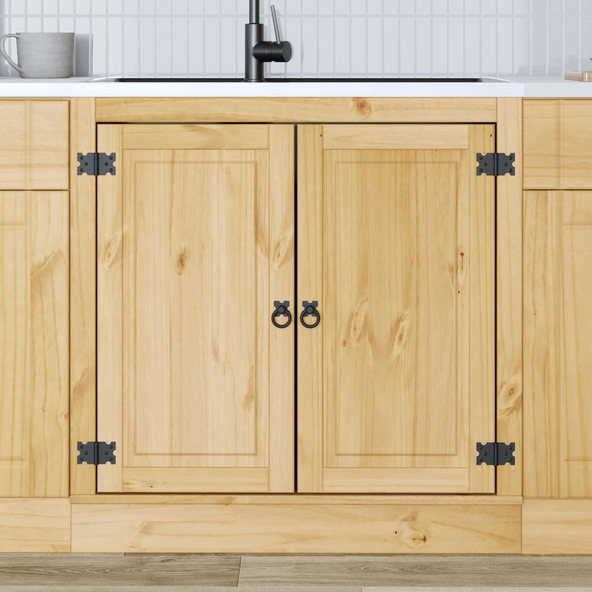 Kabinet SKI HonningBrun 80 x 46 x 81 cm Massiv fyrretræ