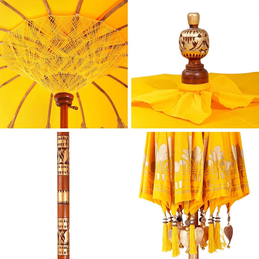 Balinesisk Parasol Gul 185 x 185 x 260 cm