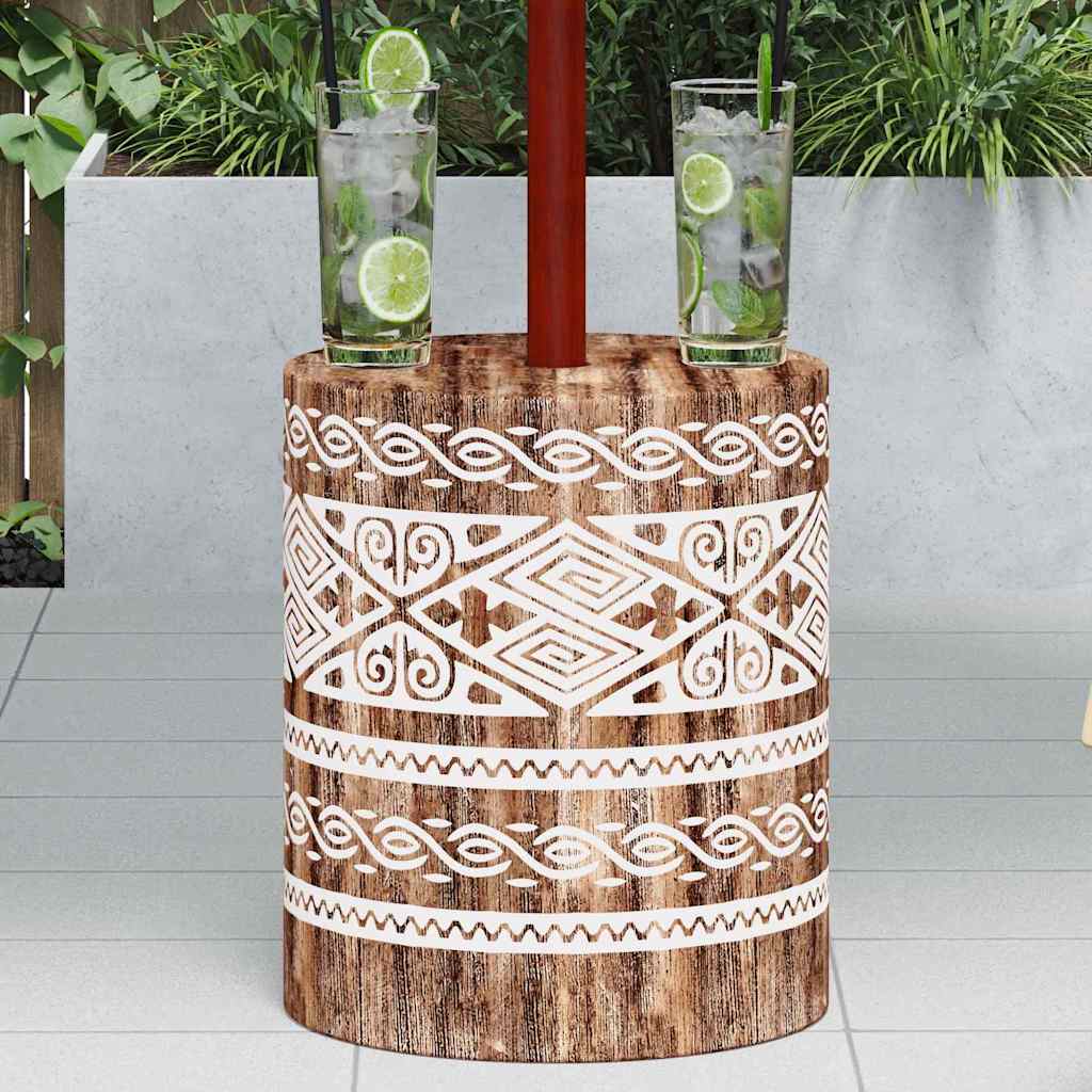 Parasolfod 23 kg Hvidvasket Massivt træ Cylinderformet