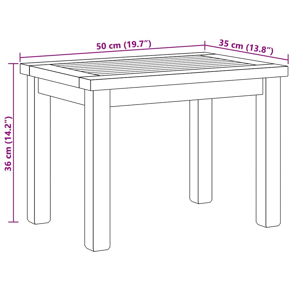 Sofabord Brun 50 x 35 x 36 cm Massiv Teaktræ