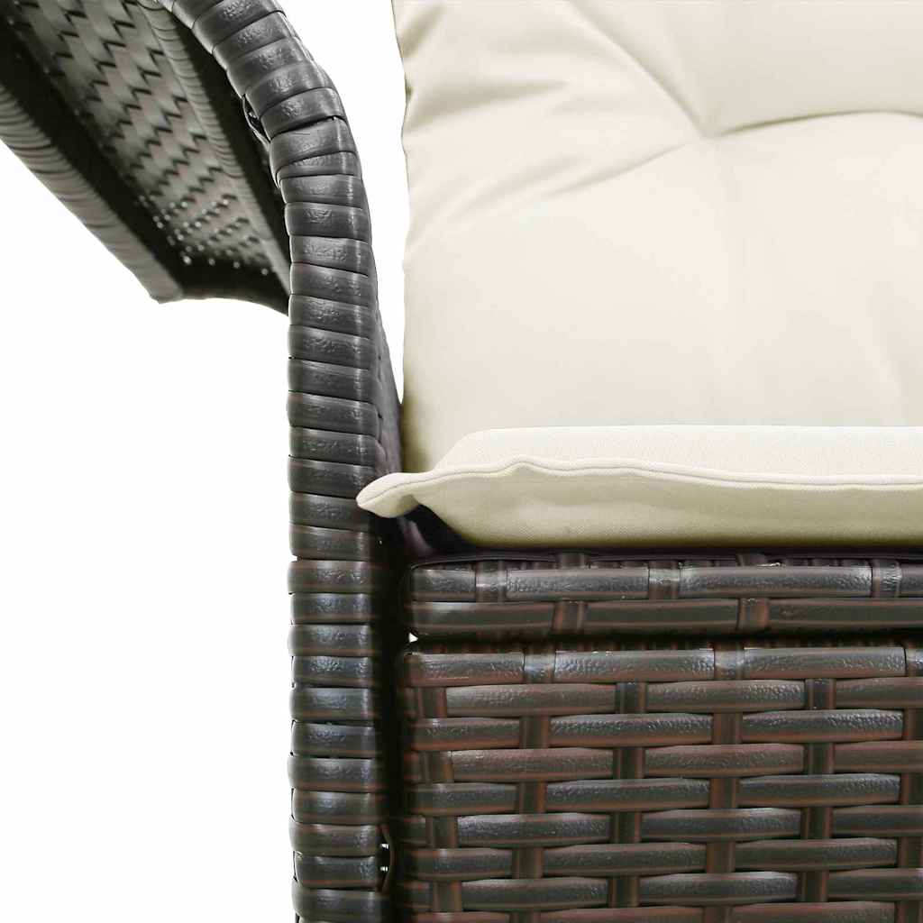 Havemøbelsofa med pude Brun 141 x 62 x 69cm polyrattan