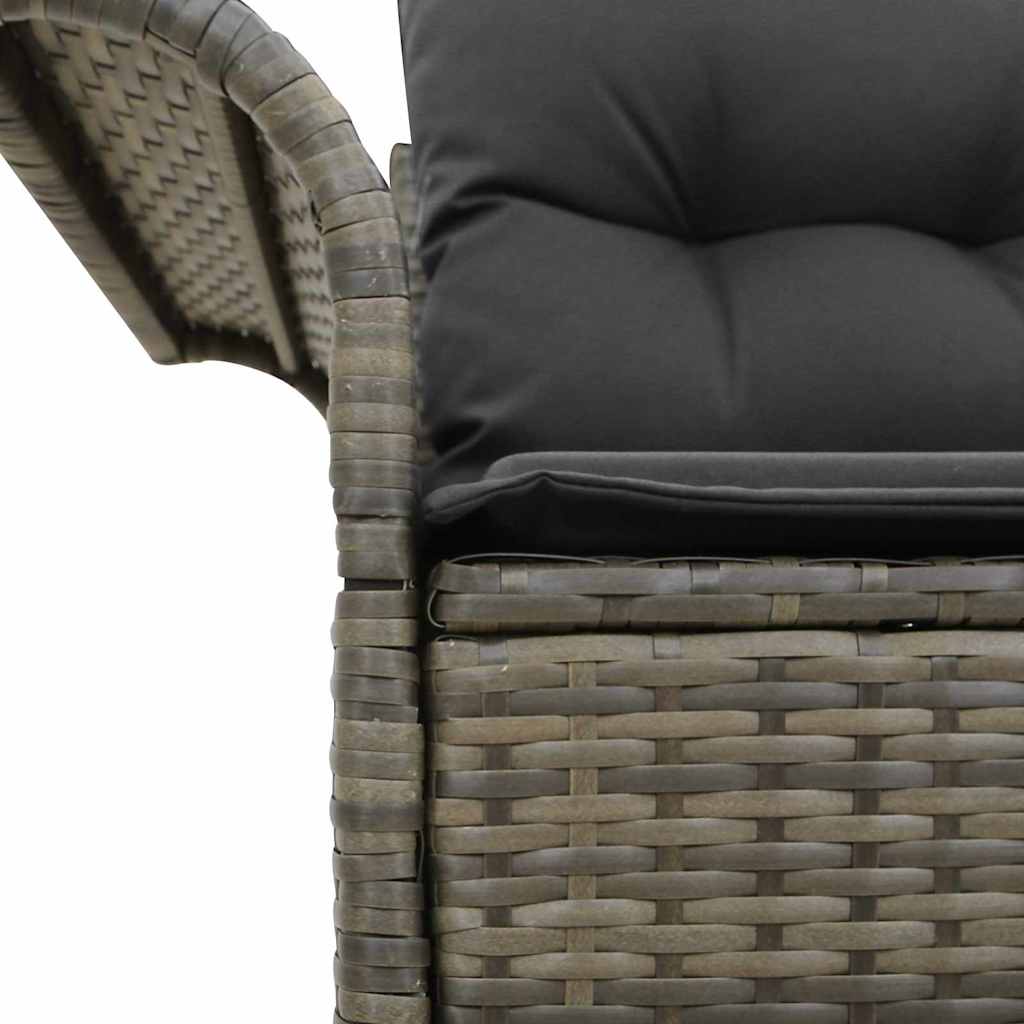 Havemøbelsofa med pude Grå 141 x 62 x 69cm polyrattan