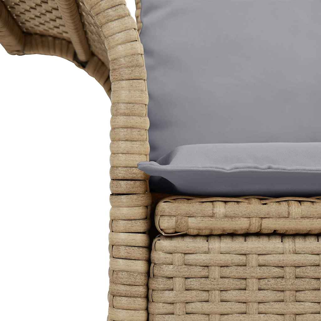 Havemøbelsofa med pude Beige 141 x 62 x 69cm polyrattan