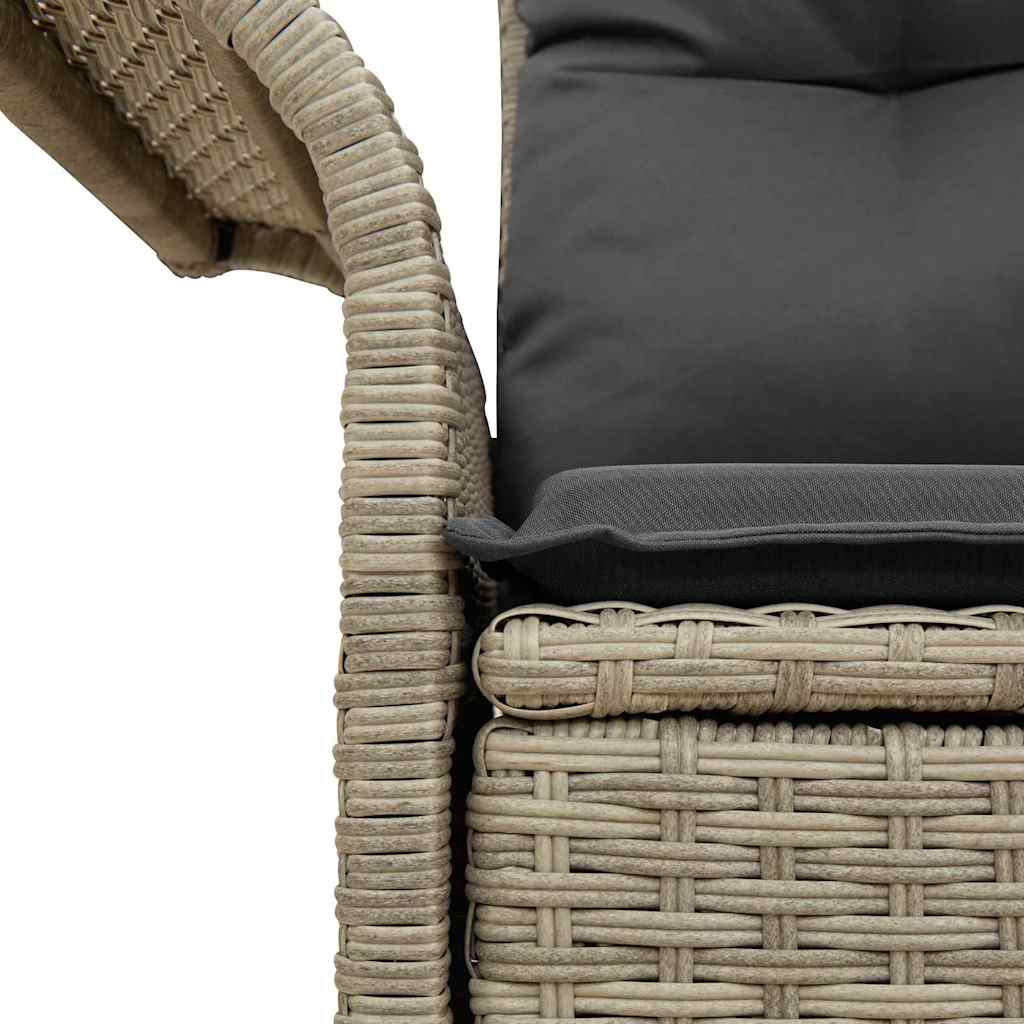 Havemøbelsofa med pude Lysegrå 141 x 62 x 69cm polyrattan