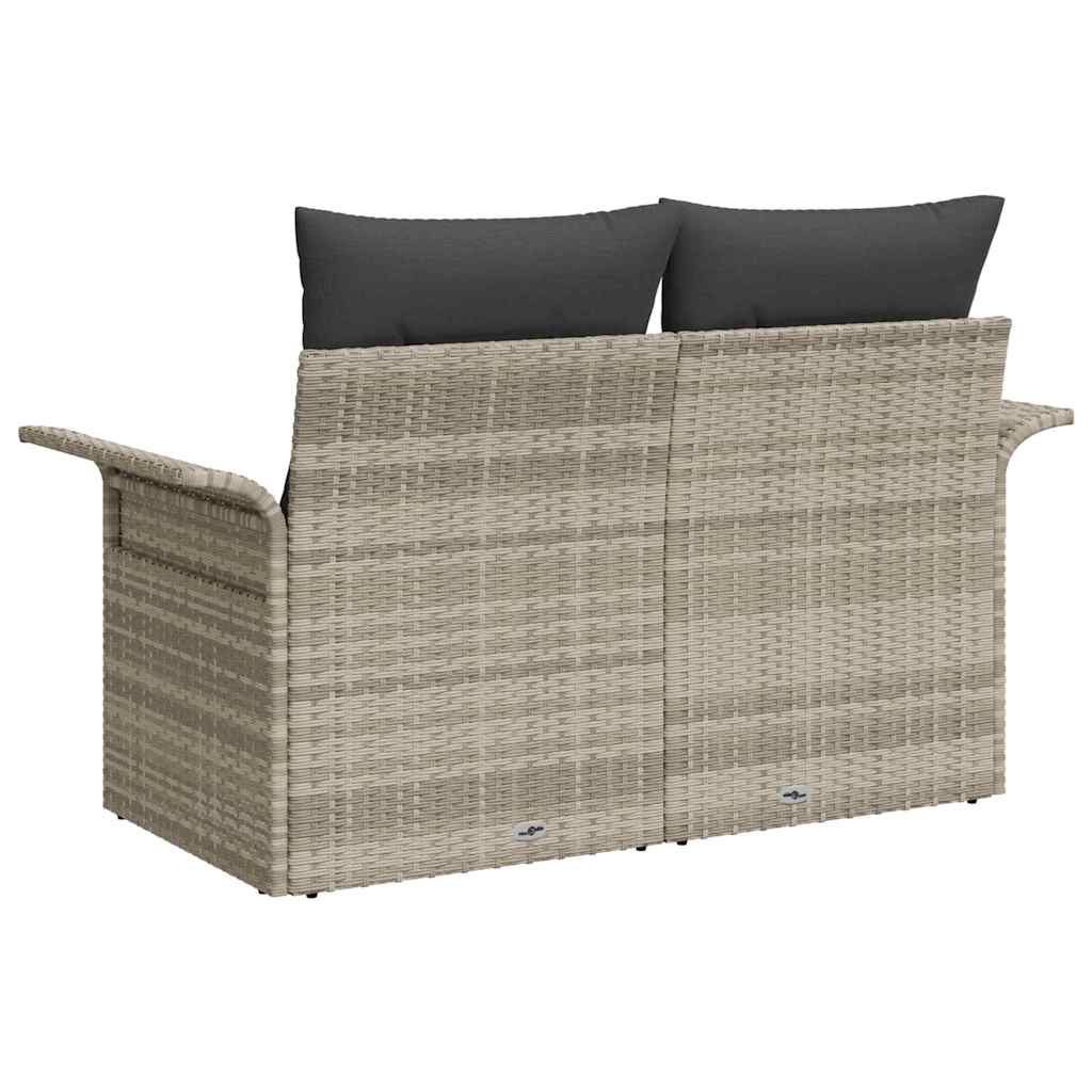 Havemøbelsofa med pude Lysegrå 141 x 62 x 69cm polyrattan