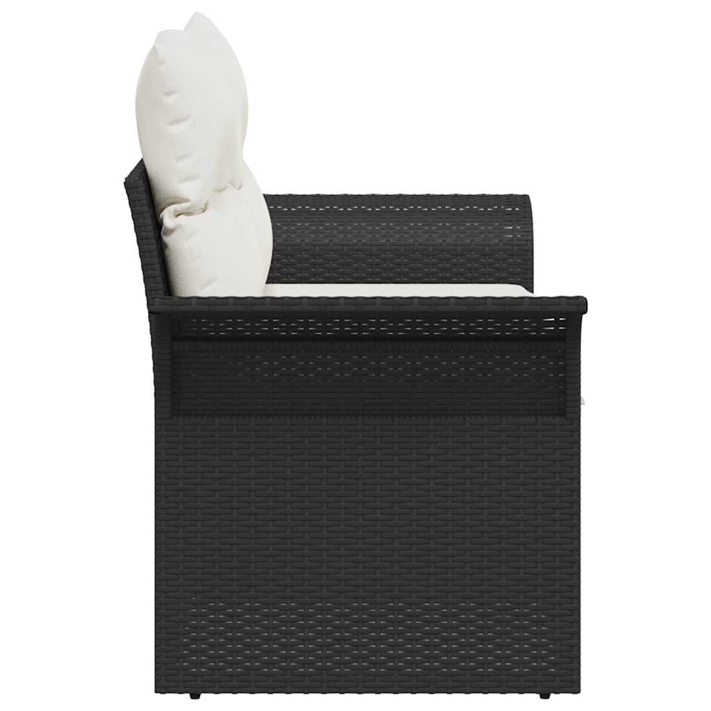 Havemøbelsofa med pude Sort 141 x 62 x 69cm polyrattan
