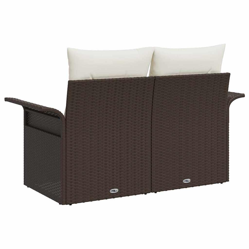 Havemøbelsofa med pude Brun 141 x 62 x 69cm polyrattan