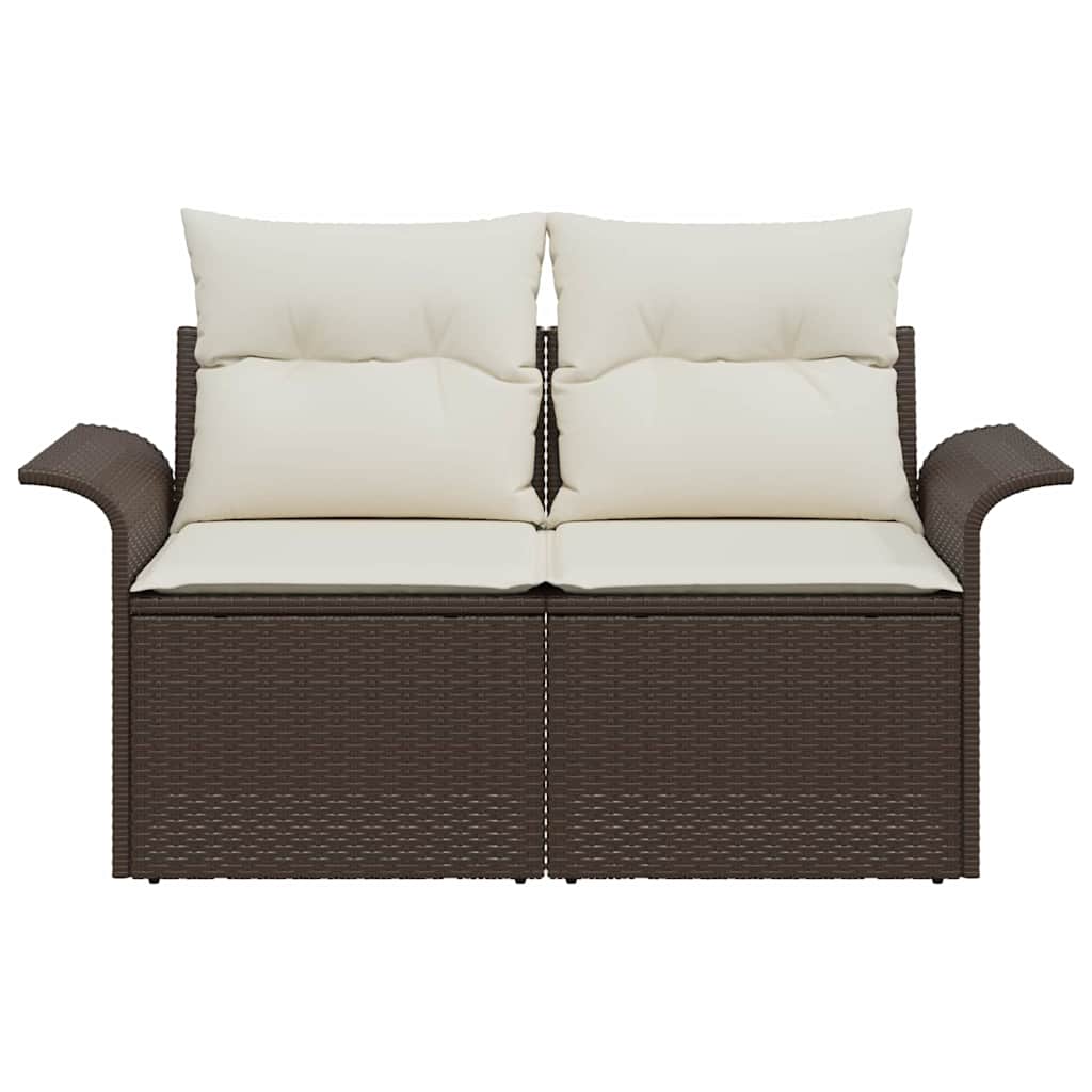 Havemøbelsofa med pude Brun 141 x 62 x 69cm polyrattan