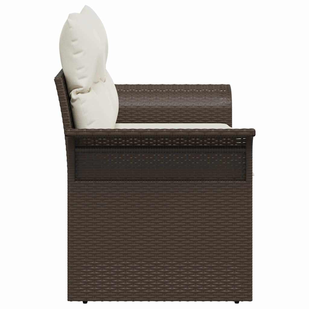 Havemøbelsofa med pude Brun 141 x 62 x 69cm polyrattan