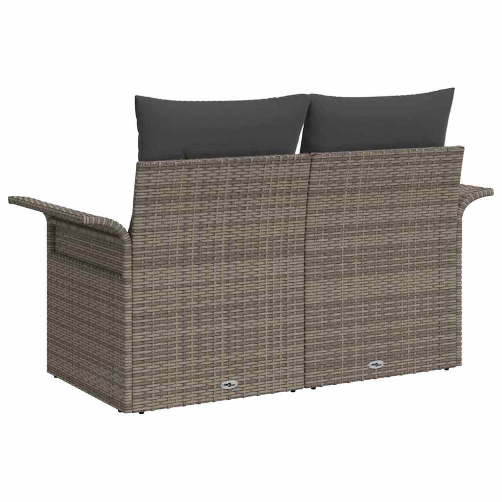 Havemøbelsofa med pude Grå 141 x 62 x 69cm polyrattan