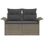 Havemøbelsofa med pude Grå 141 x 62 x 69cm polyrattan