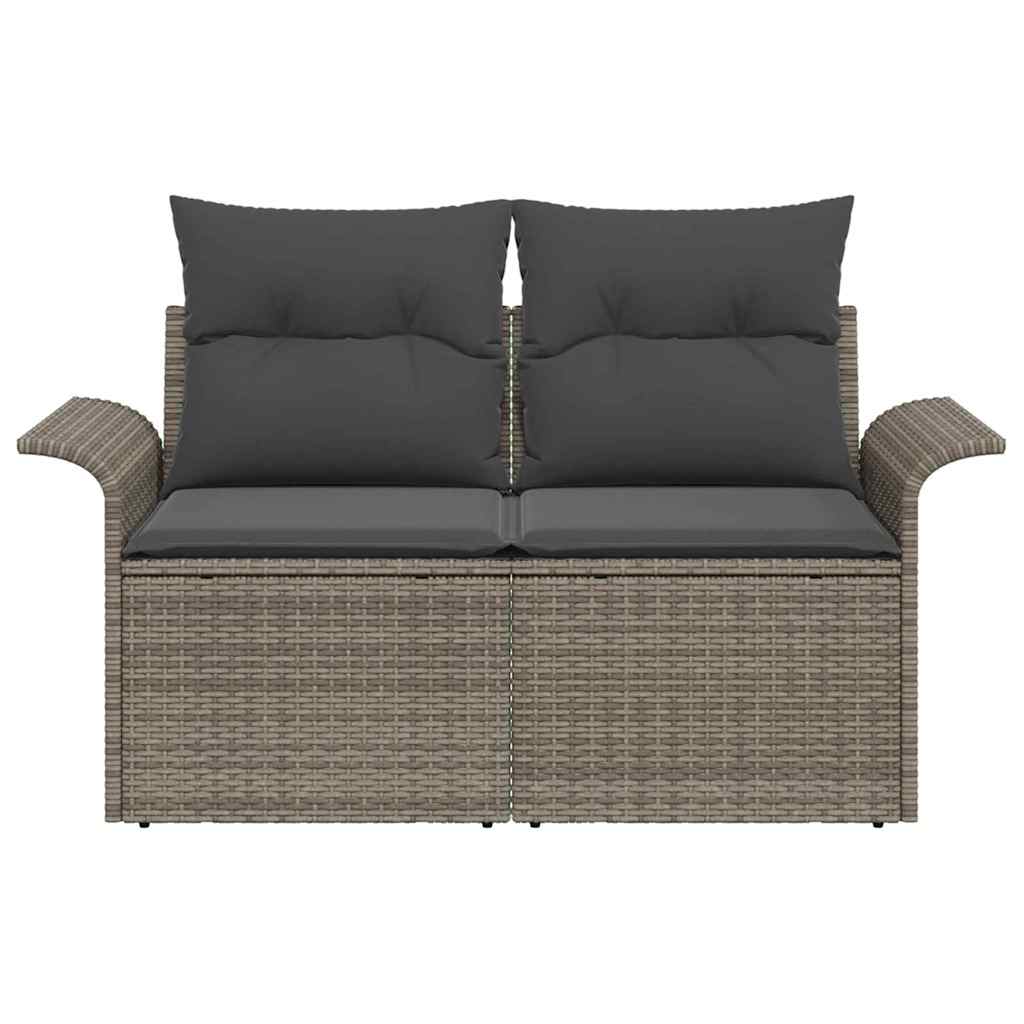 Havemøbelsofa med pude Grå 141 x 62 x 69cm polyrattan