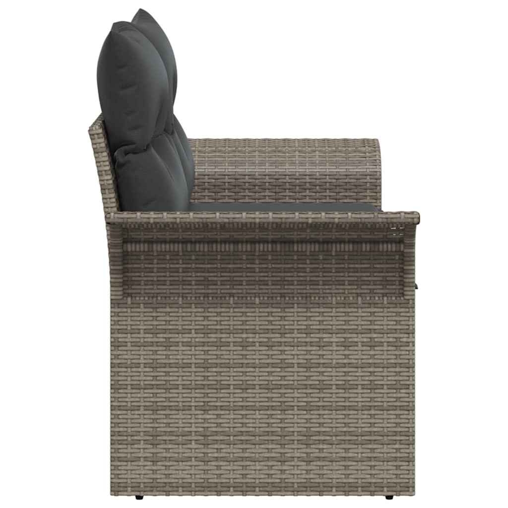 Havemøbelsofa med pude Grå 141 x 62 x 69cm polyrattan