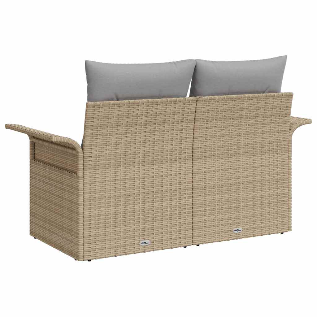 Havemøbelsofa med pude Beige 141 x 62 x 69cm polyrattan