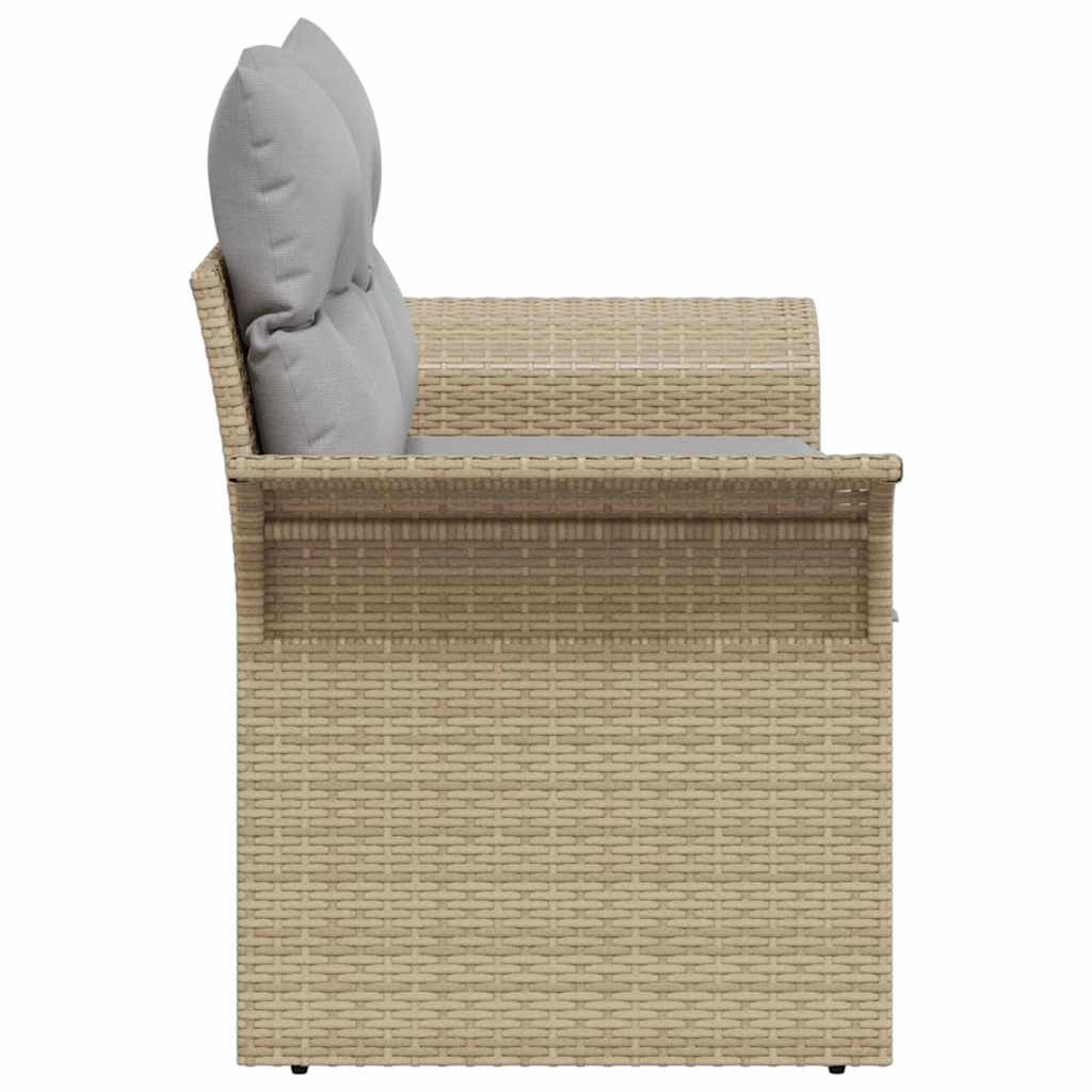 Havemøbelsofa med pude Beige 141 x 62 x 69cm polyrattan