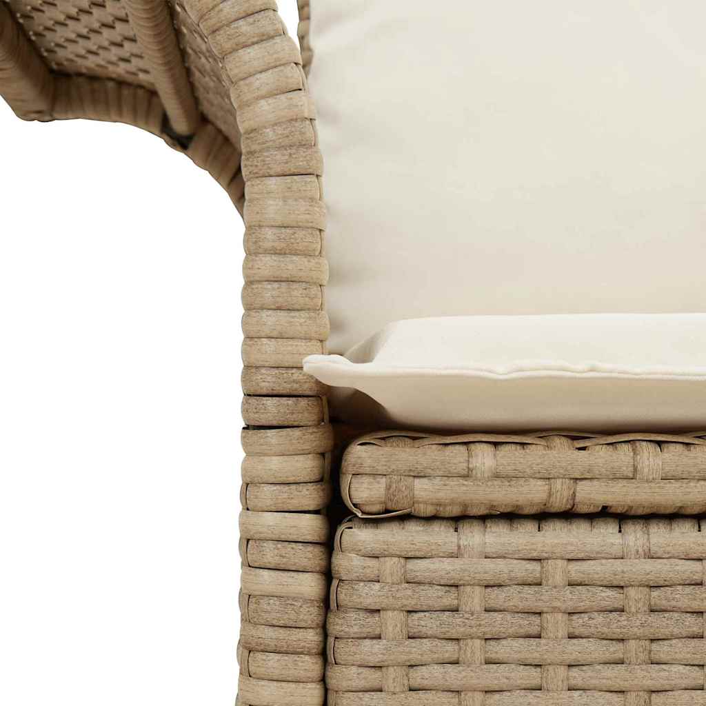 Havemøbelsofa med pude Beige 141 x 62 x 69cm polyrattan