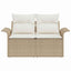 Havemøbelsofa med pude Beige 141 x 62 x 69cm polyrattan