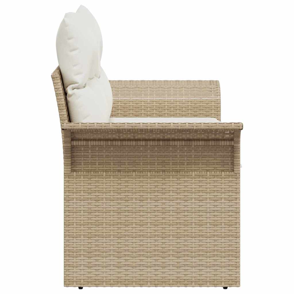 Havemøbelsofa med pude Beige 141 x 62 x 69cm polyrattan