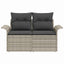 Havemøbelsofa med pude Lysegrå 141 x 62 x 69cm polyrattan