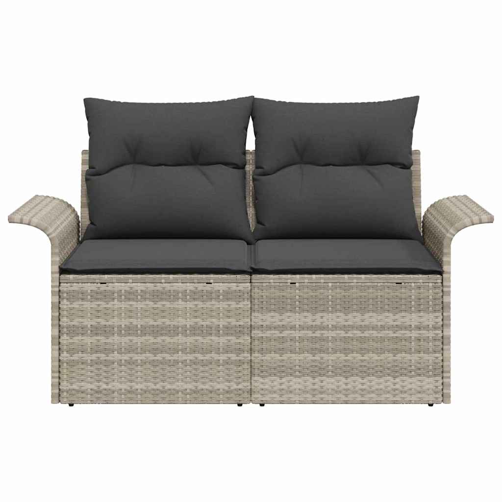 Havemøbelsofa med pude Lysegrå 141 x 62 x 69cm polyrattan