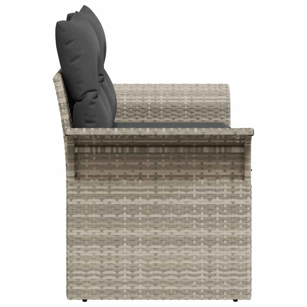 Havemøbelsofa med pude Lysegrå 141 x 62 x 69cm polyrattan