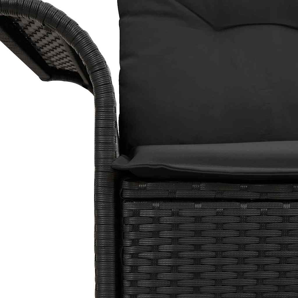 Havemøbelsofa med pude Sort 141 x 62 x 69cm polyrattan