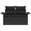 Havemøbelsofa med pude Sort 141 x 62 x 69cm polyrattan