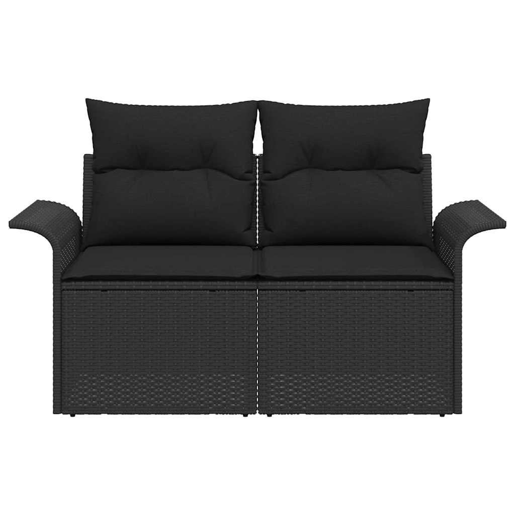 Havemøbelsofa med pude Sort 141 x 62 x 69cm polyrattan