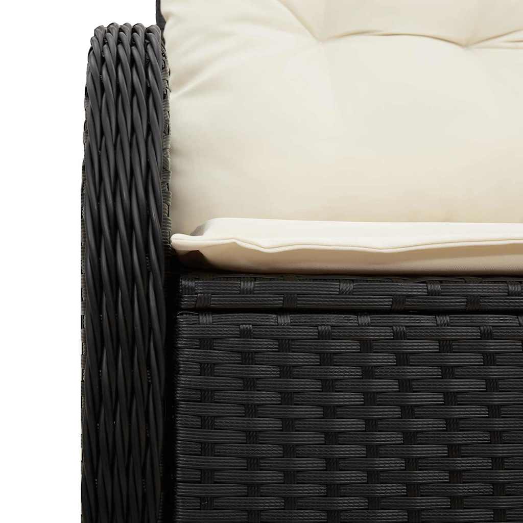 Havemøbelsofa med pude Sort 121 x 62 x 69cm polyrattan