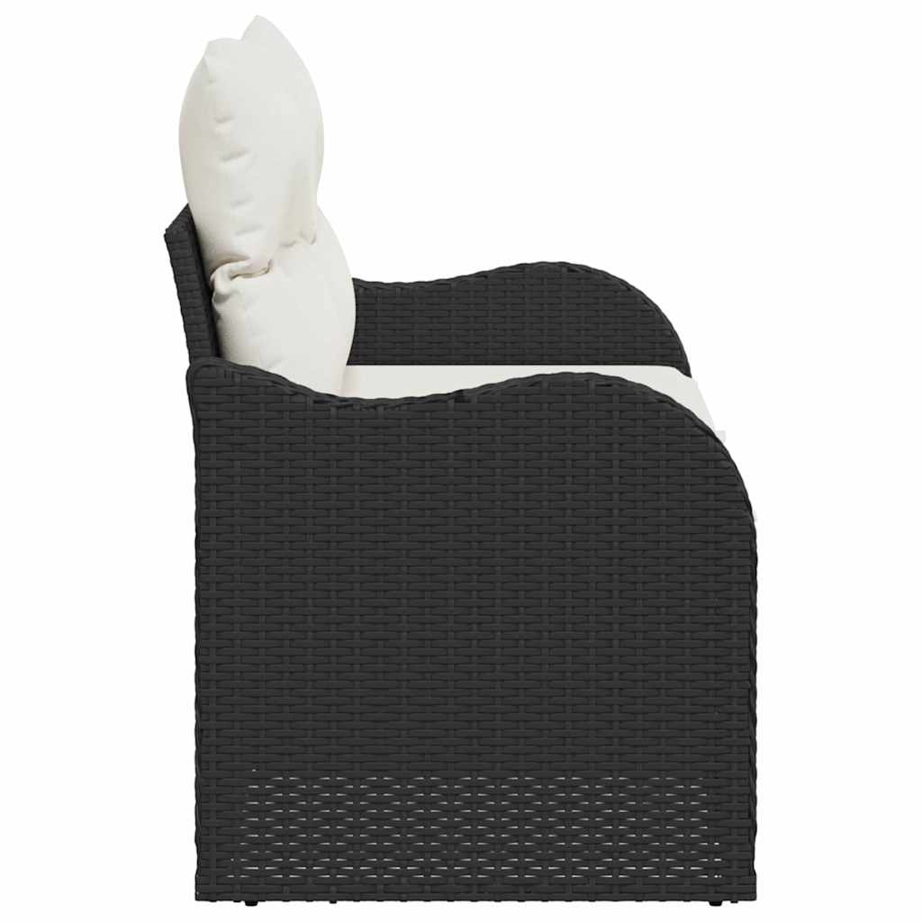 Havemøbelsofa med pude Sort 121 x 62 x 69cm polyrattan